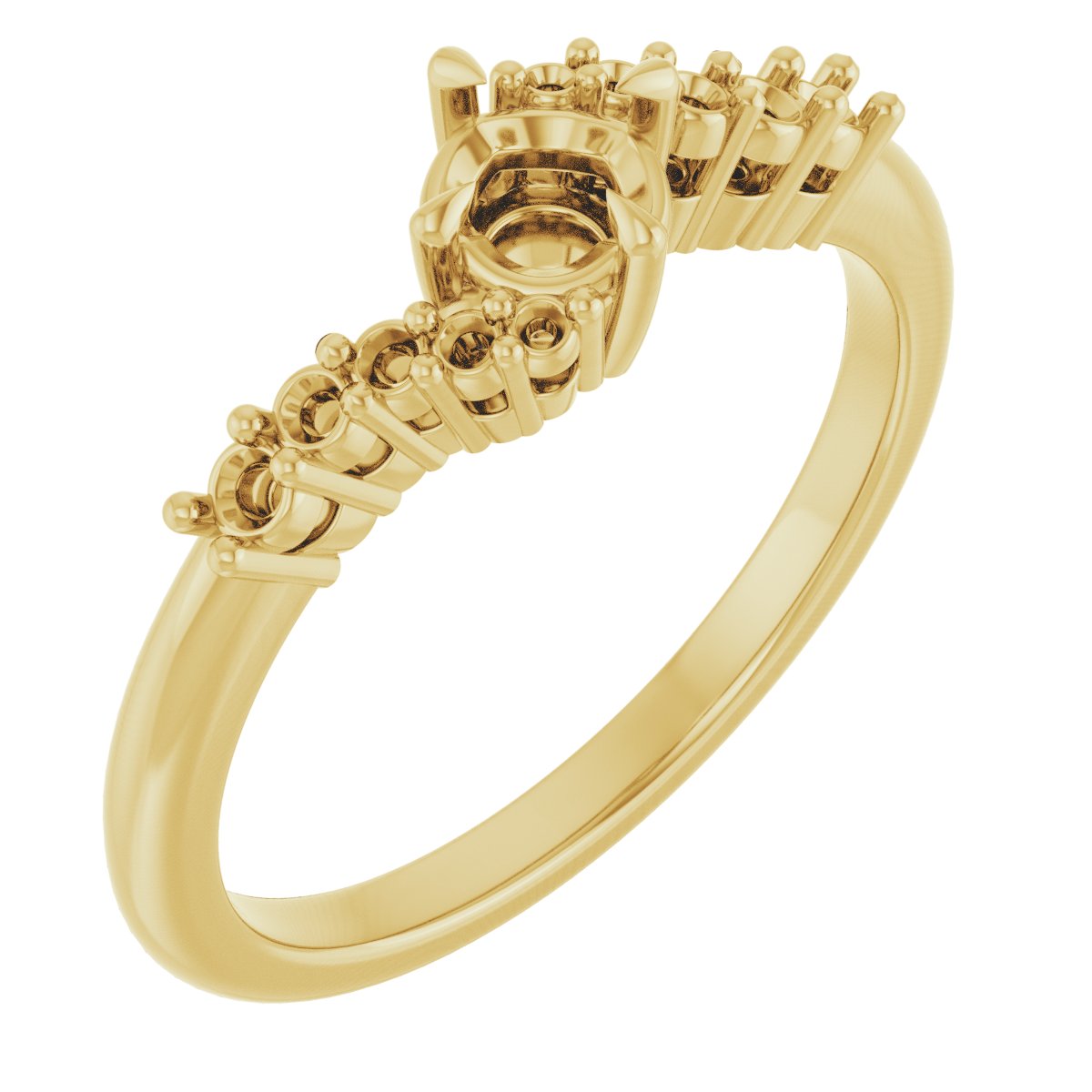 Claw-Prong Accented Engagement Ring