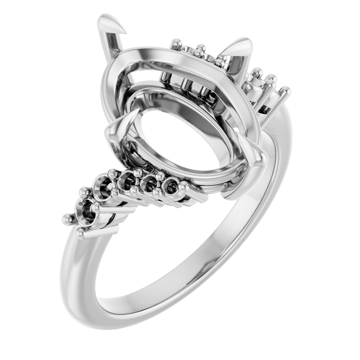 Claw-Prong Accented Engagement Ring