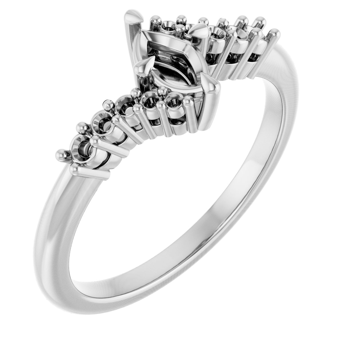 Claw-Prong Accented Engagement Ring