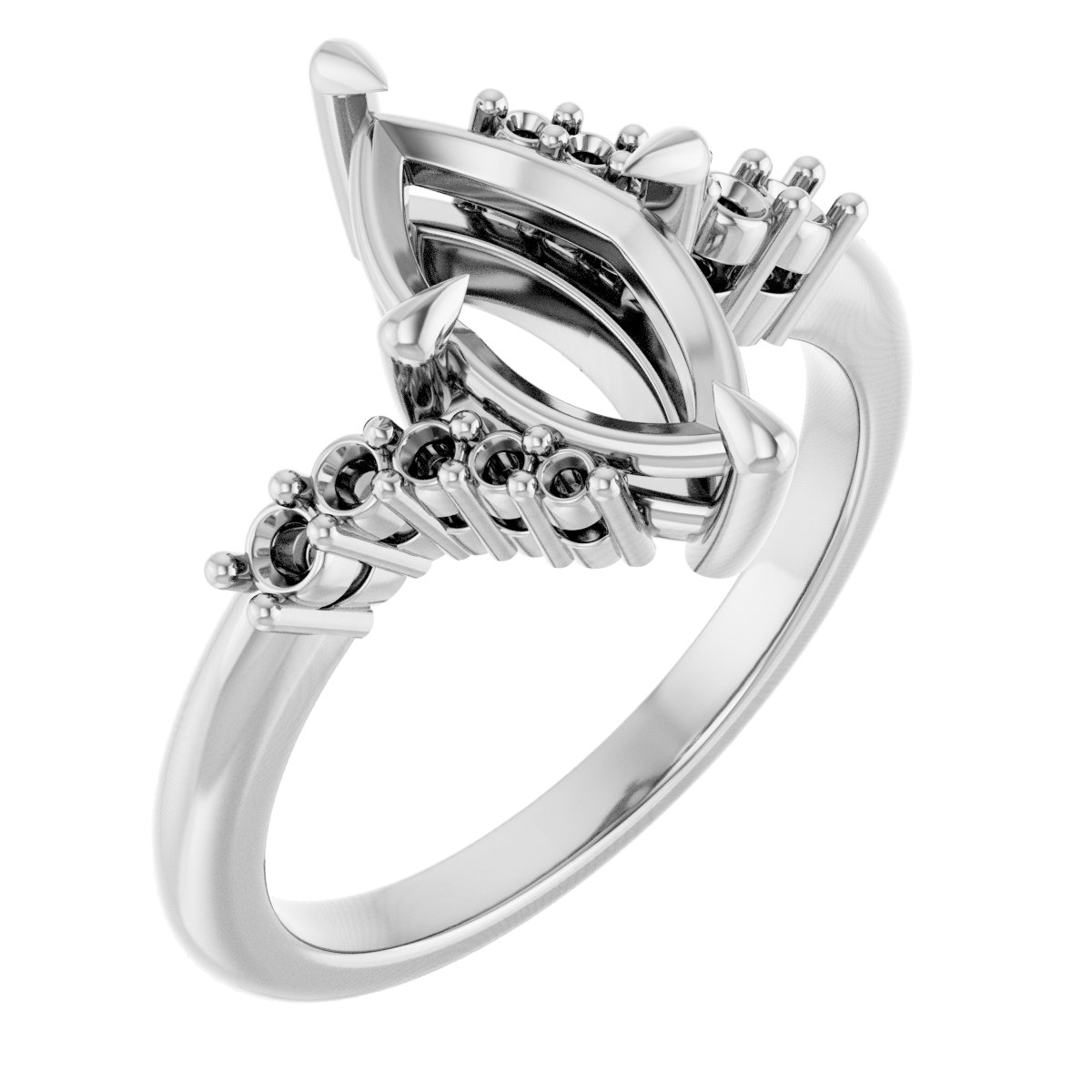 Claw-Prong Accented Engagement Ring