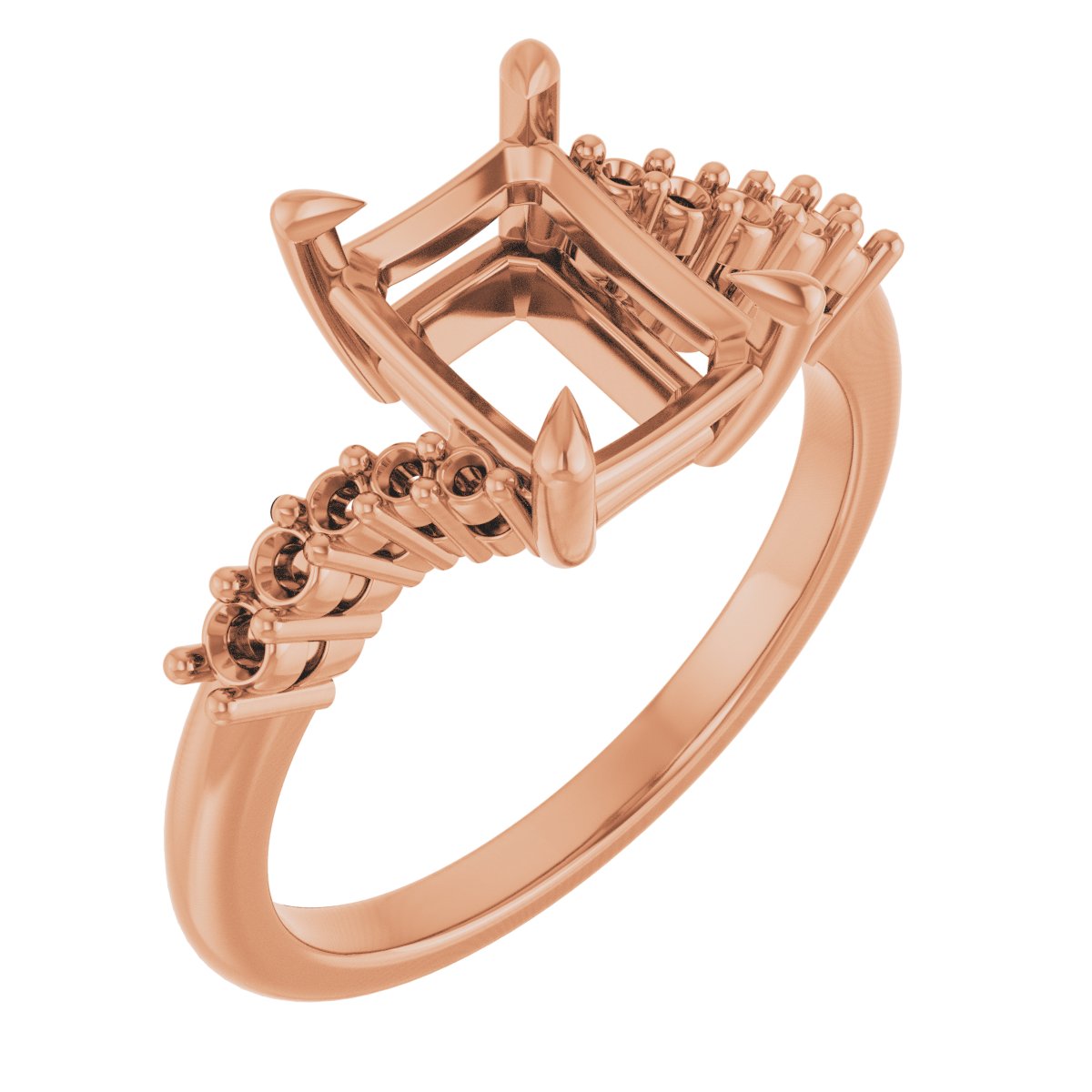 Claw-Prong Accented Engagement Ring