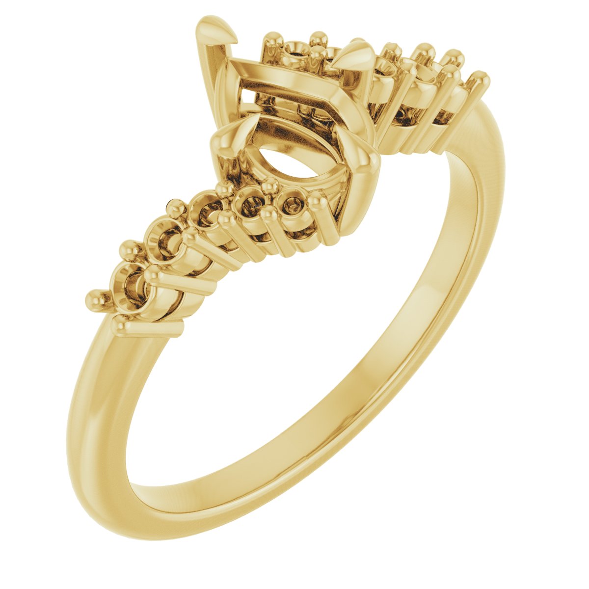 Claw-Prong Accented Engagement Ring