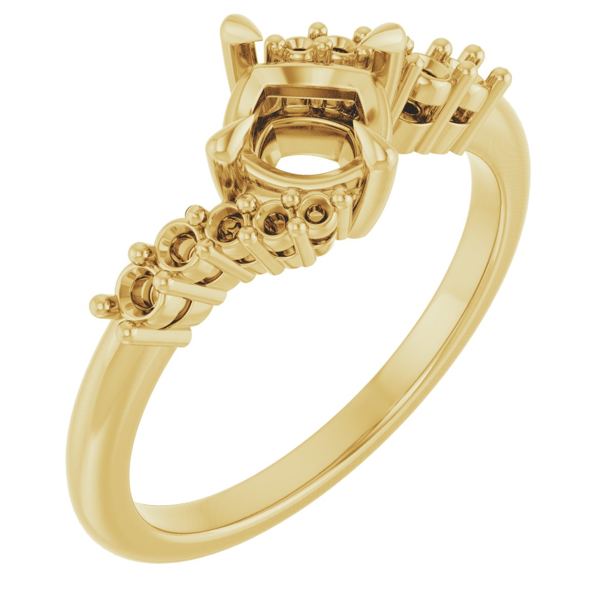 Claw-Prong Accented Engagement Ring