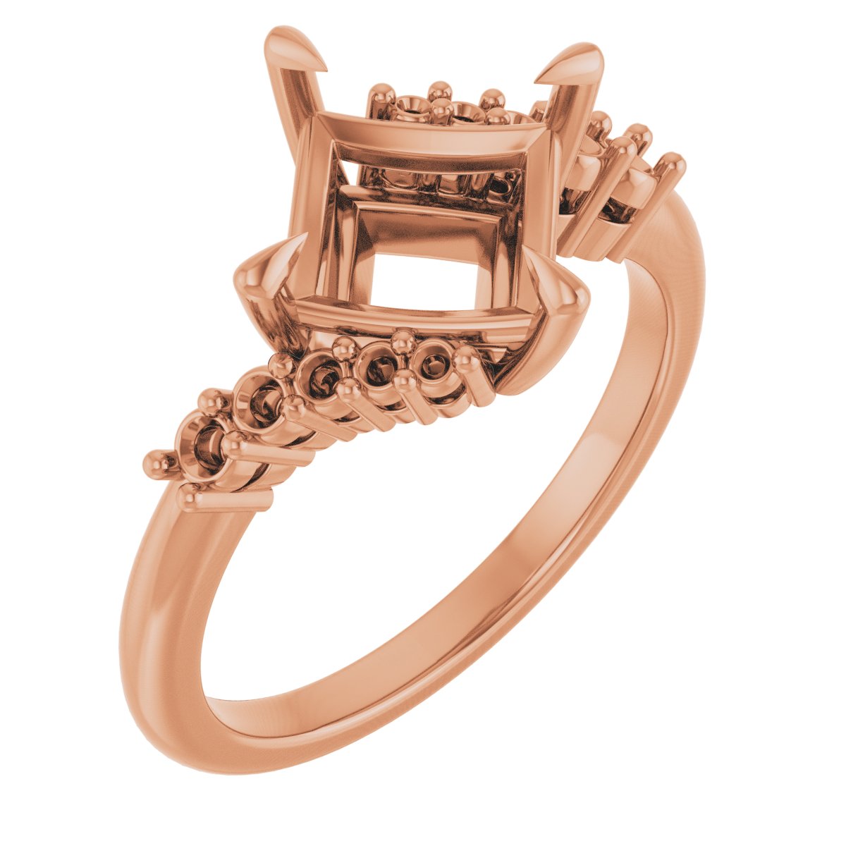 Claw-Prong Accented Engagement Ring