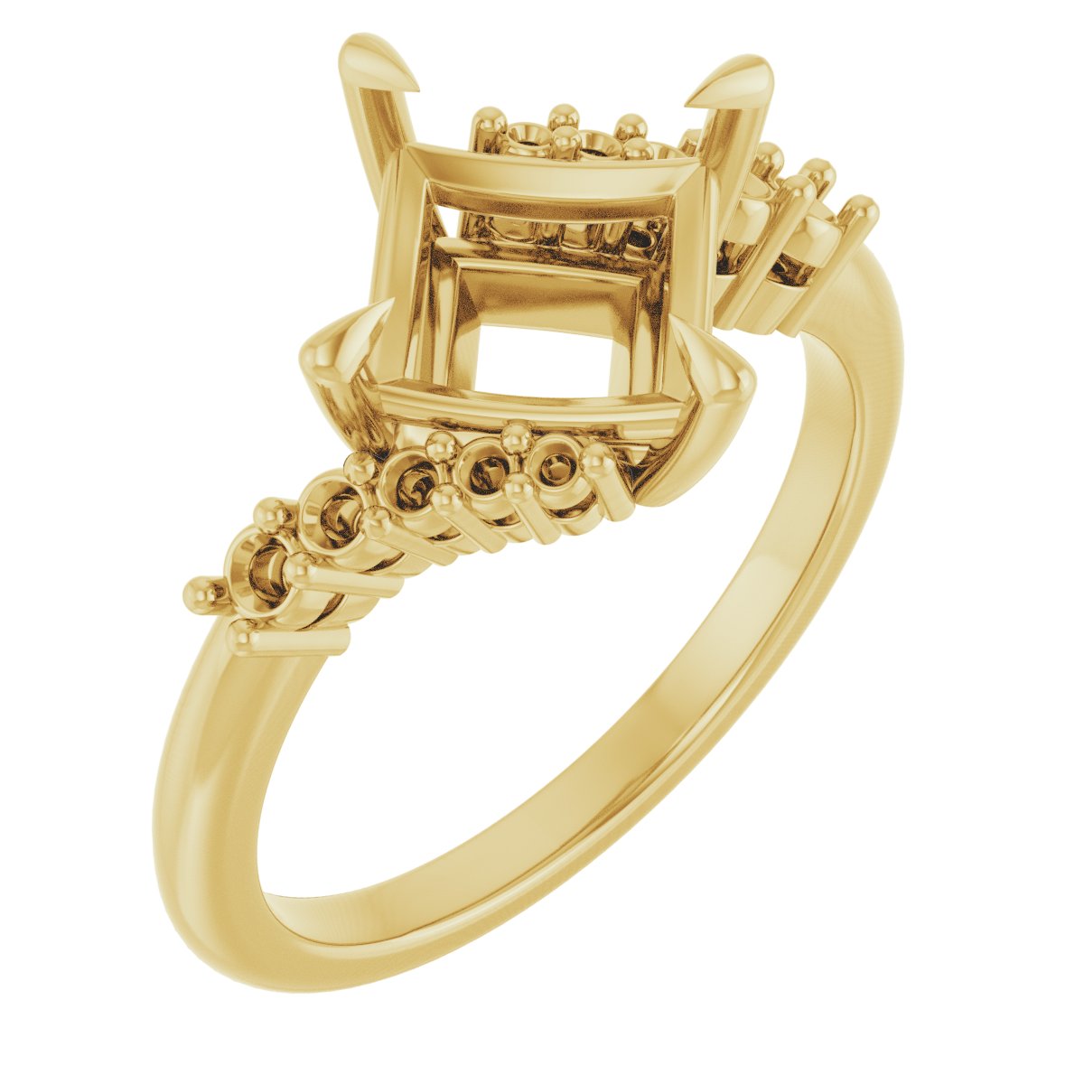 Claw-Prong Accented Engagement Ring