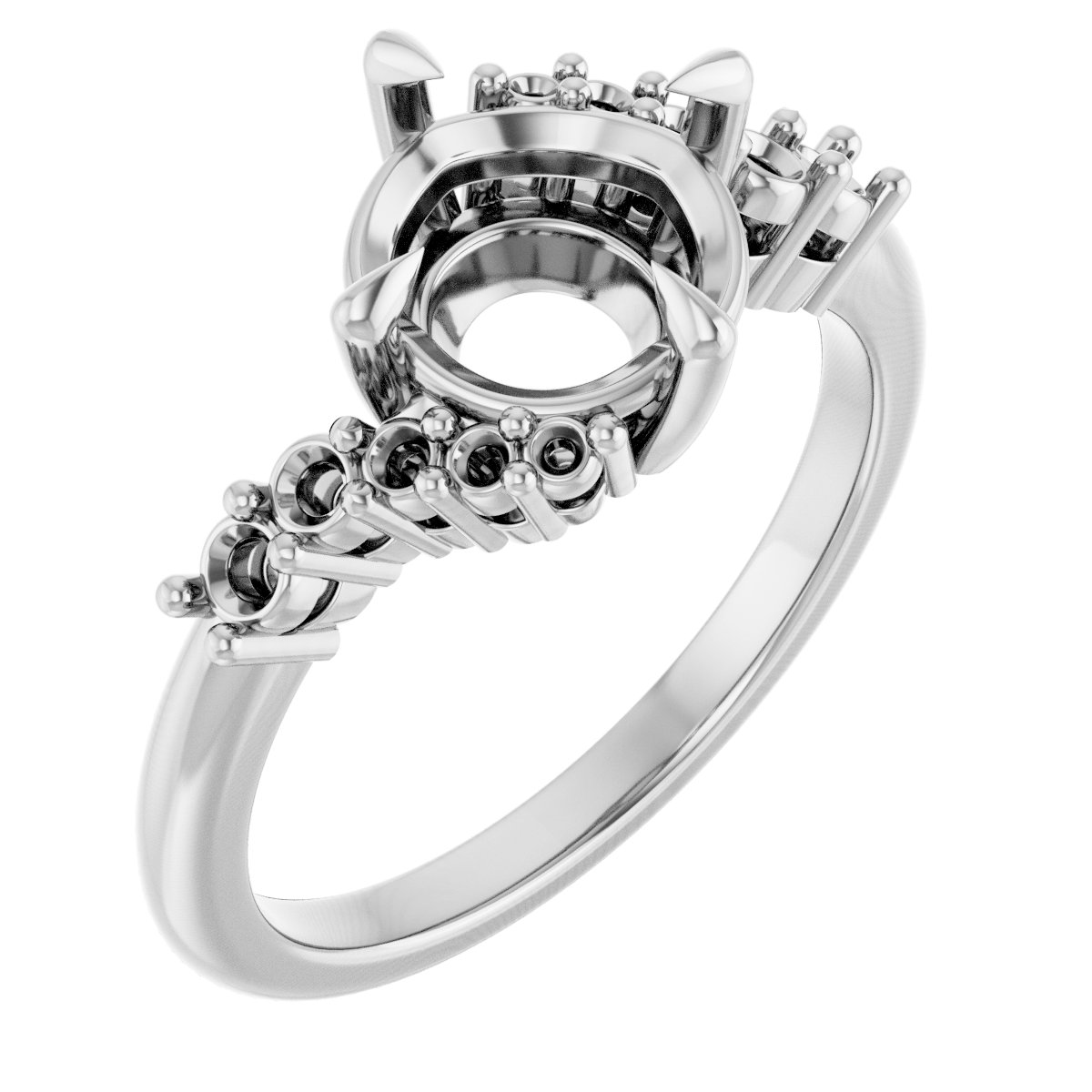Claw-Prong Accented Engagement Ring