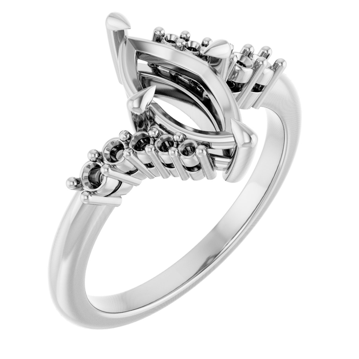 Claw-Prong Accented Engagement Ring
