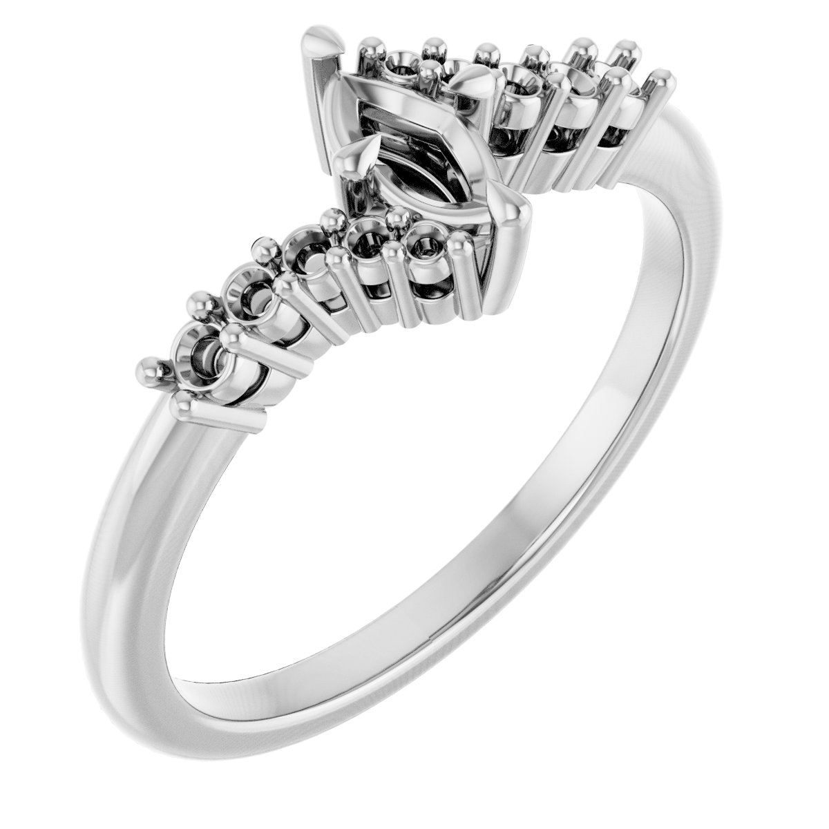Claw-Prong Accented Engagement Ring