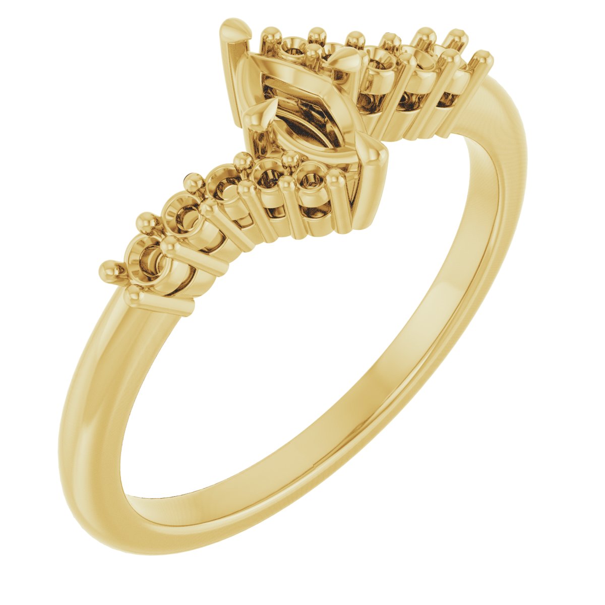 Claw-Prong Accented Engagement Ring