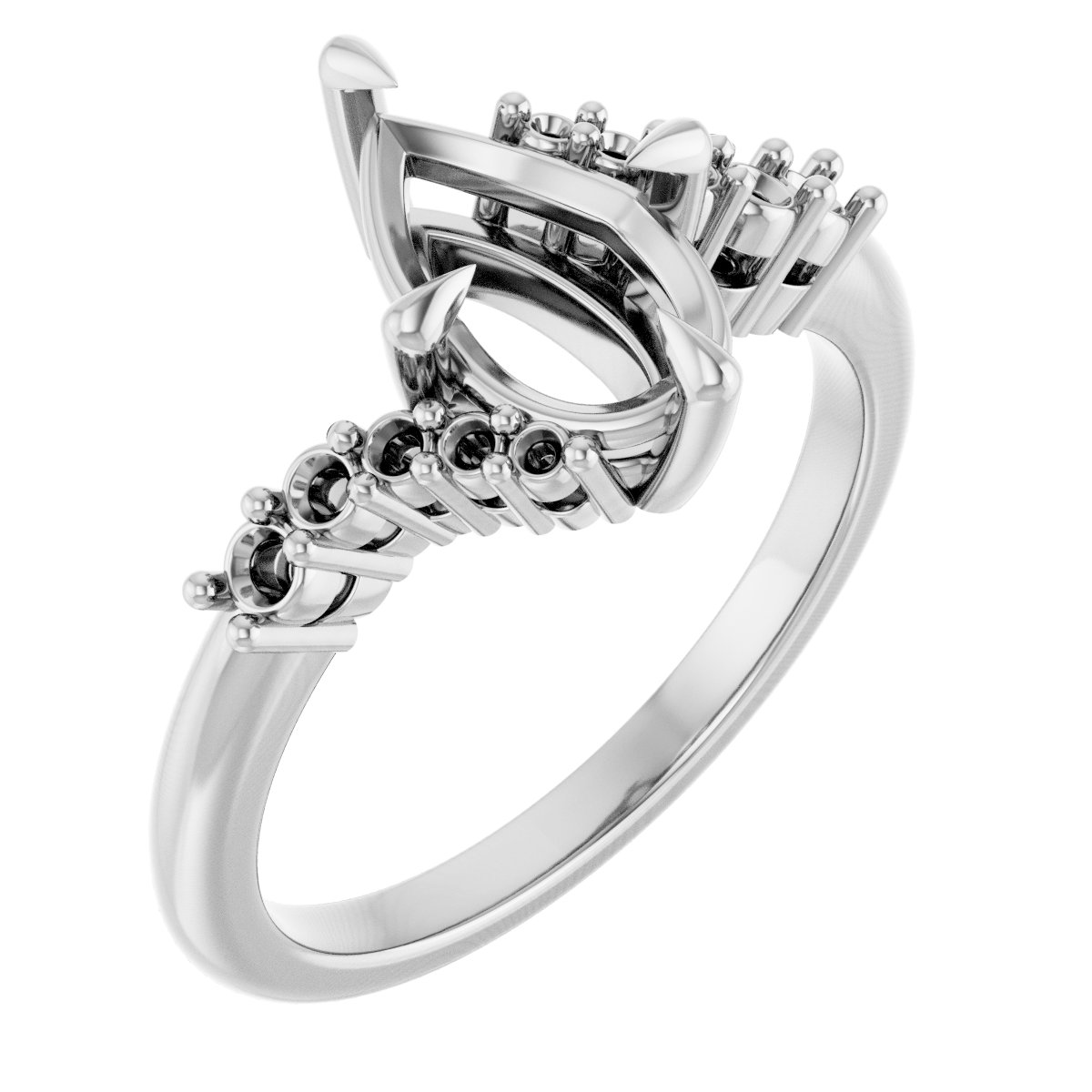 Claw-Prong Accented Engagement Ring