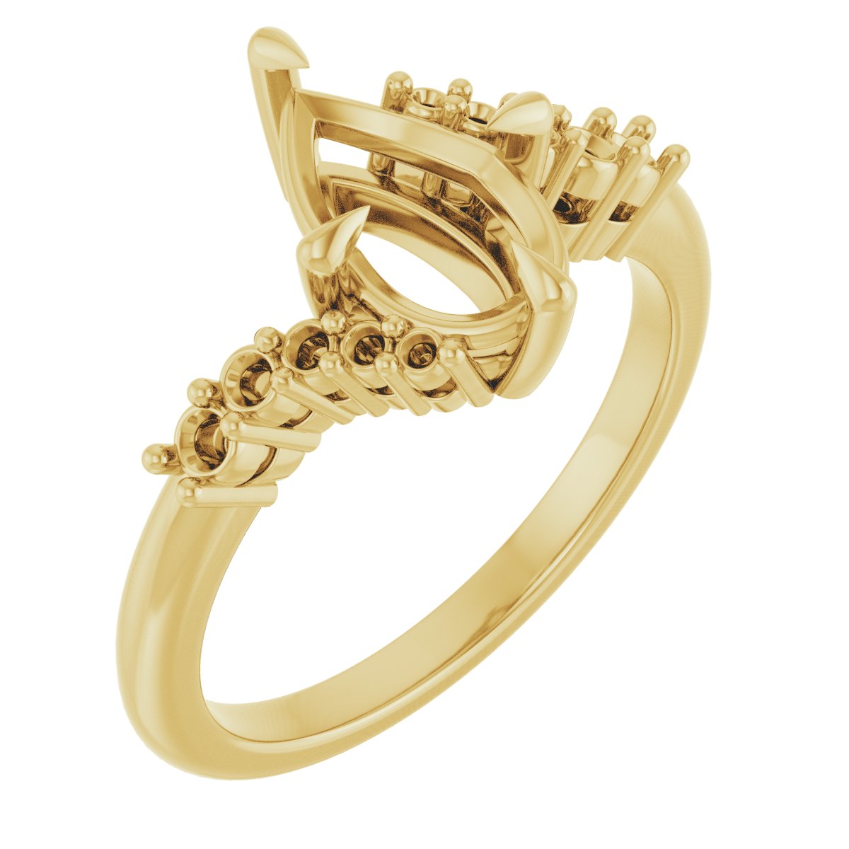 Claw-Prong Accented Engagement Ring