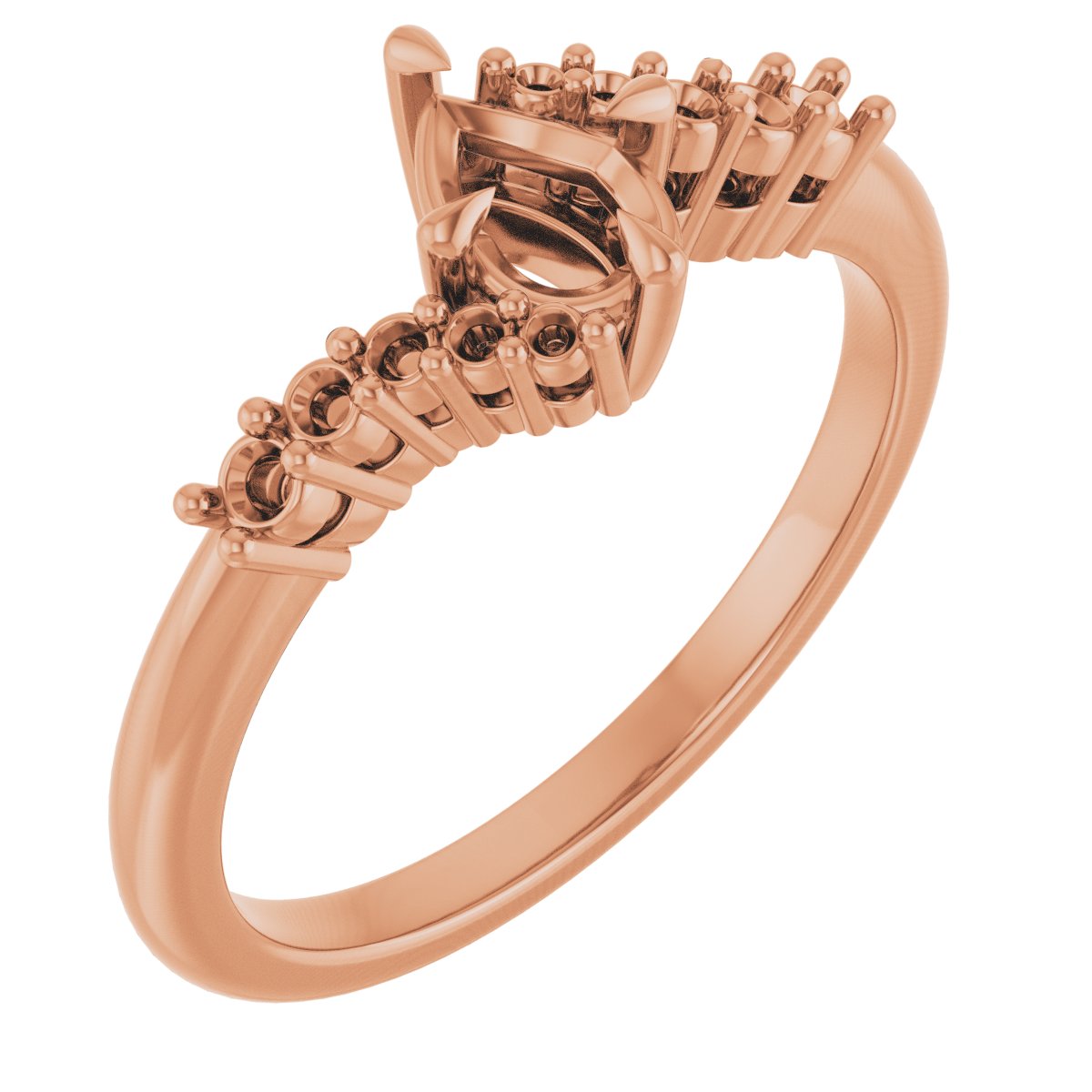 Claw-Prong Accented Engagement Ring