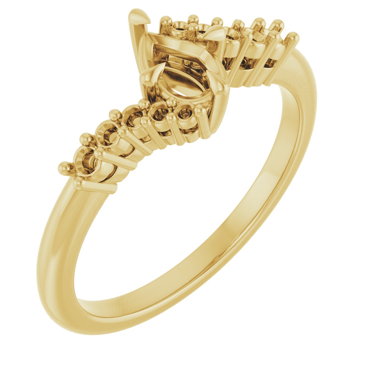 Claw-Prong Accented Engagement Ring