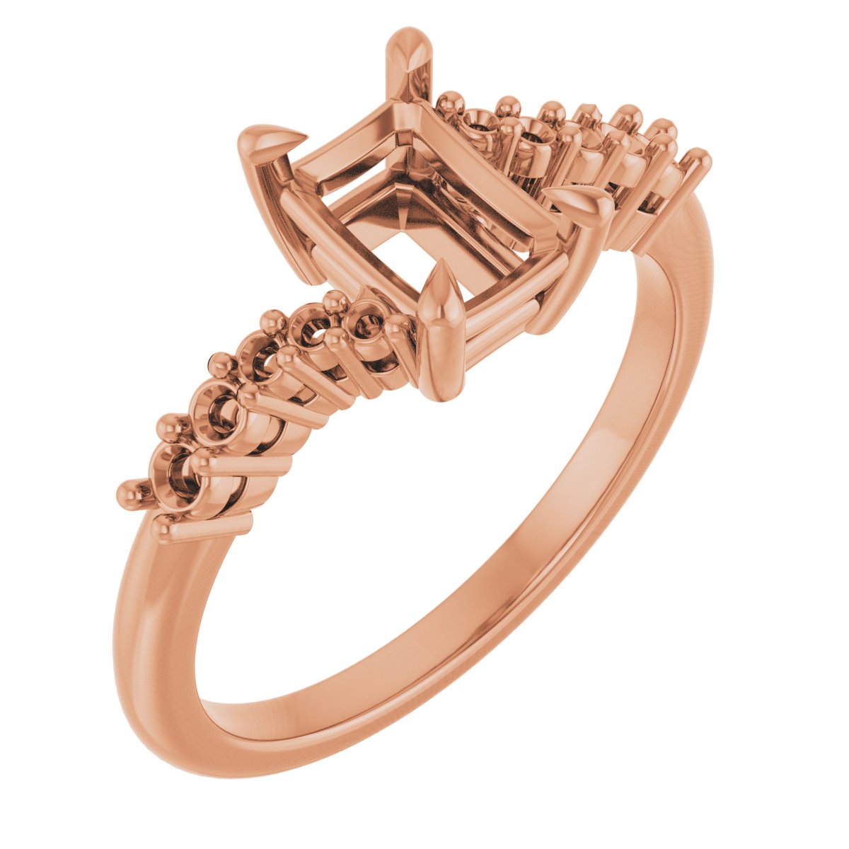 Claw-Prong Accented Engagement Ring