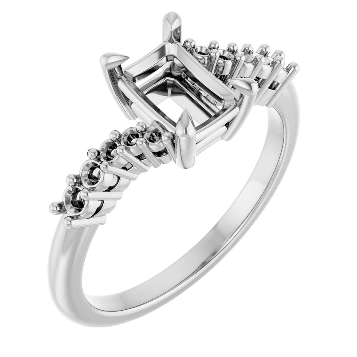 Claw-Prong Accented Engagement Ring