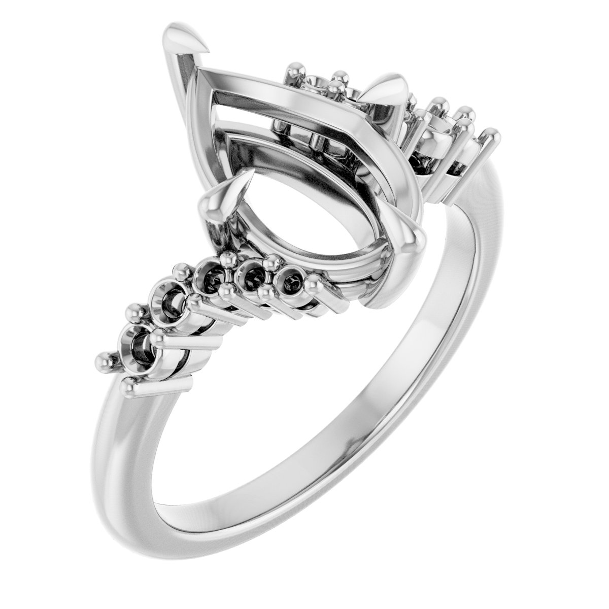 Claw-Prong Accented Engagement Ring