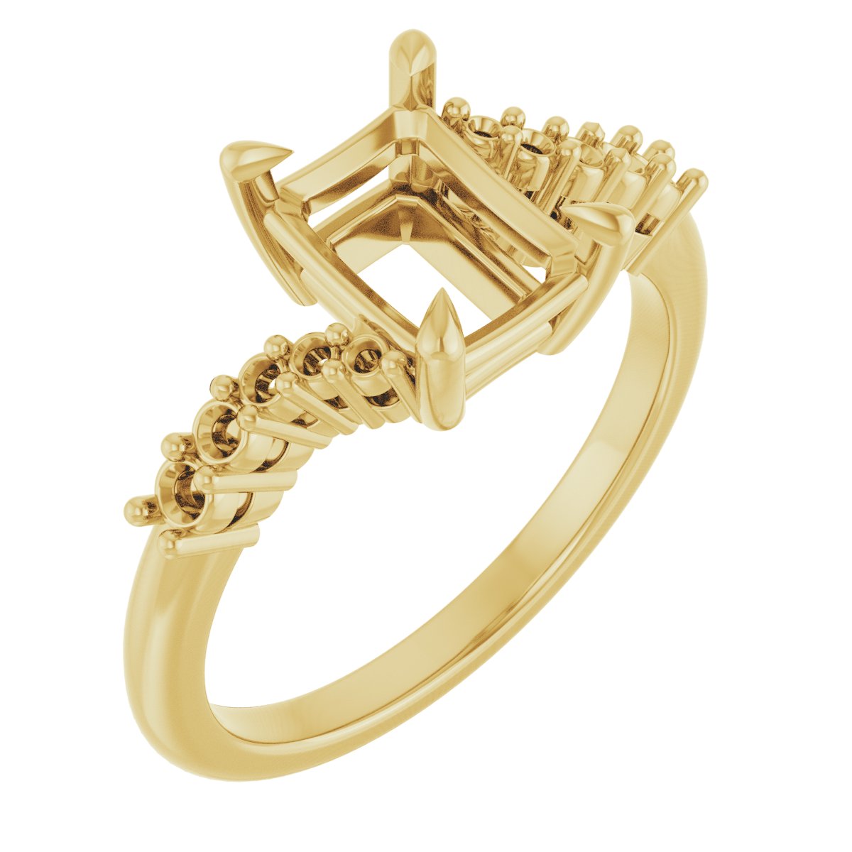 Claw-Prong Accented Engagement Ring