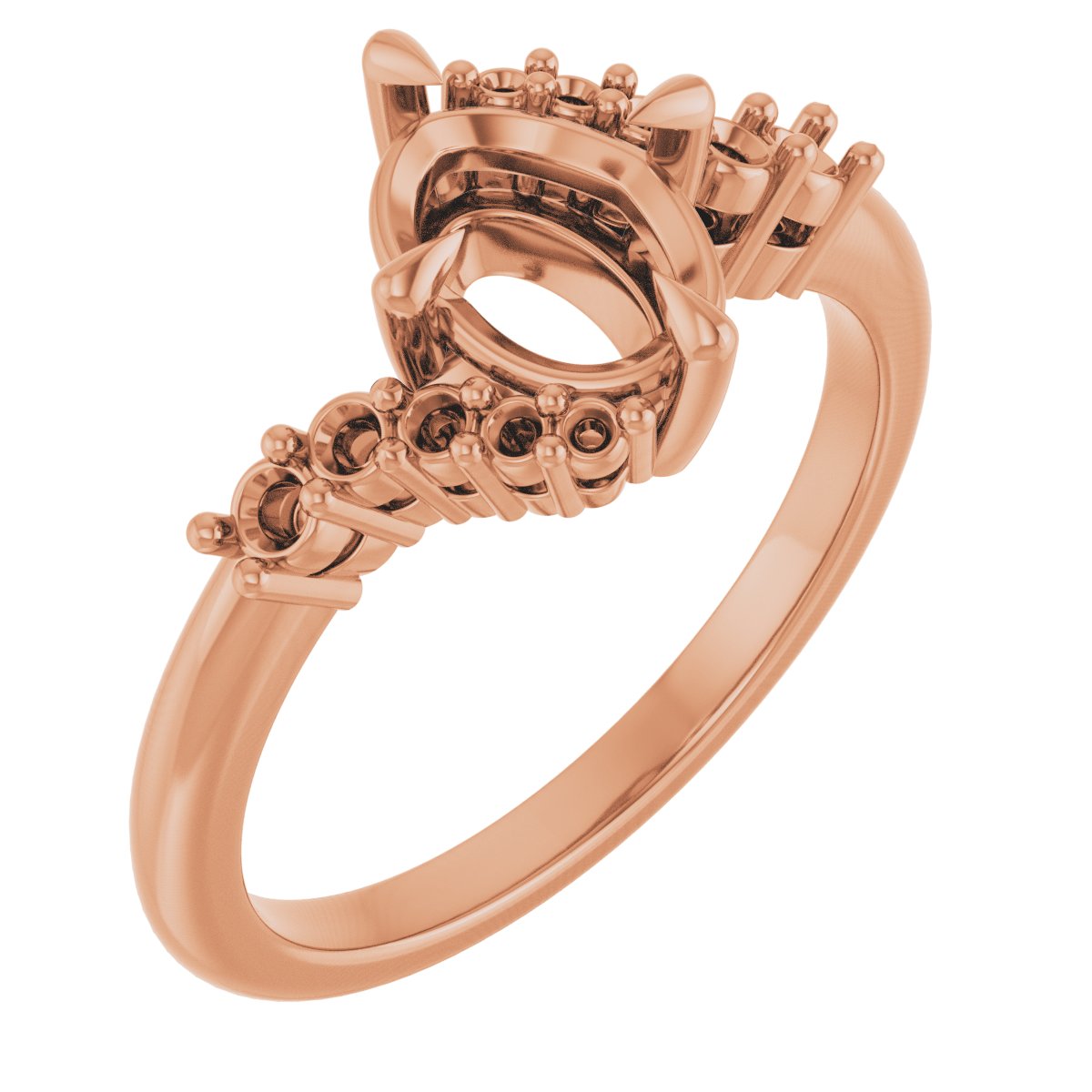 Claw-Prong Accented Engagement Ring