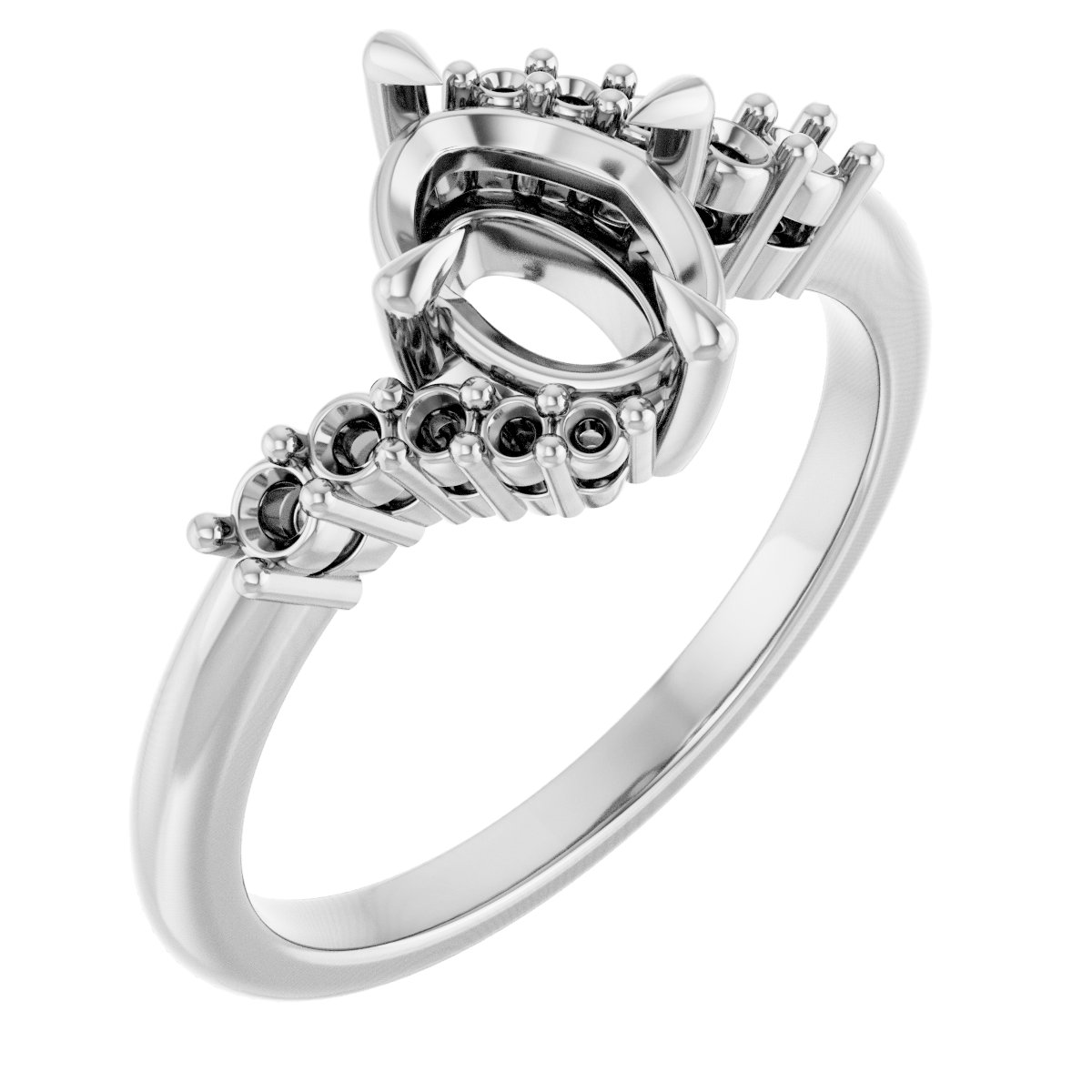 Claw-Prong Accented Engagement Ring