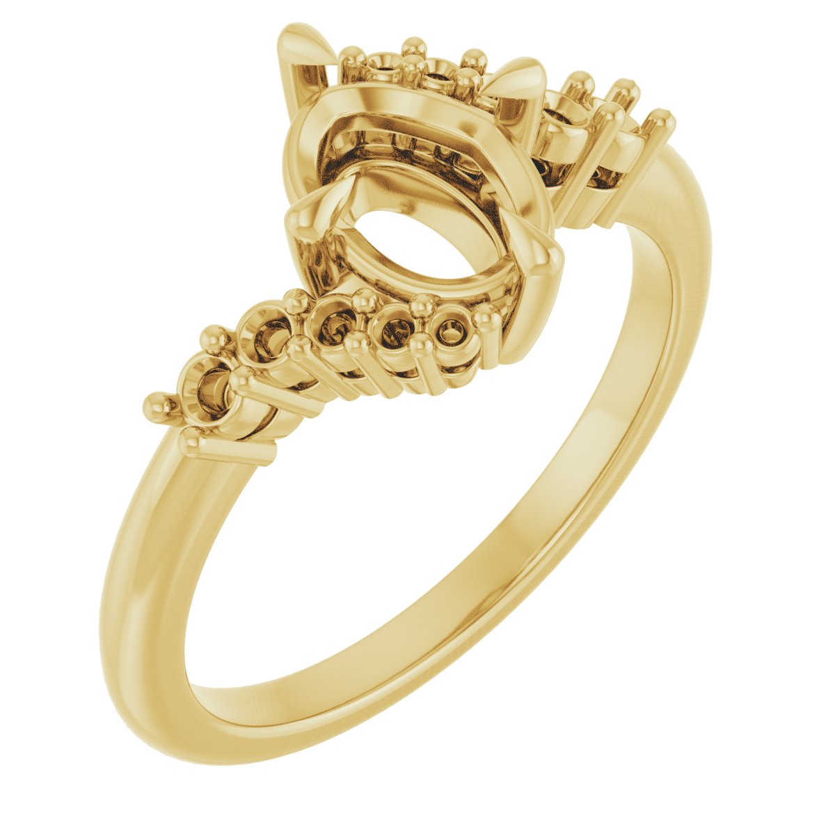 Claw-Prong Accented Engagement Ring