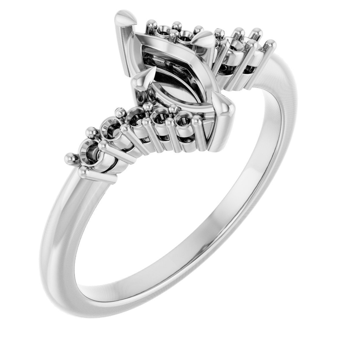 Claw-Prong Accented Engagement Ring