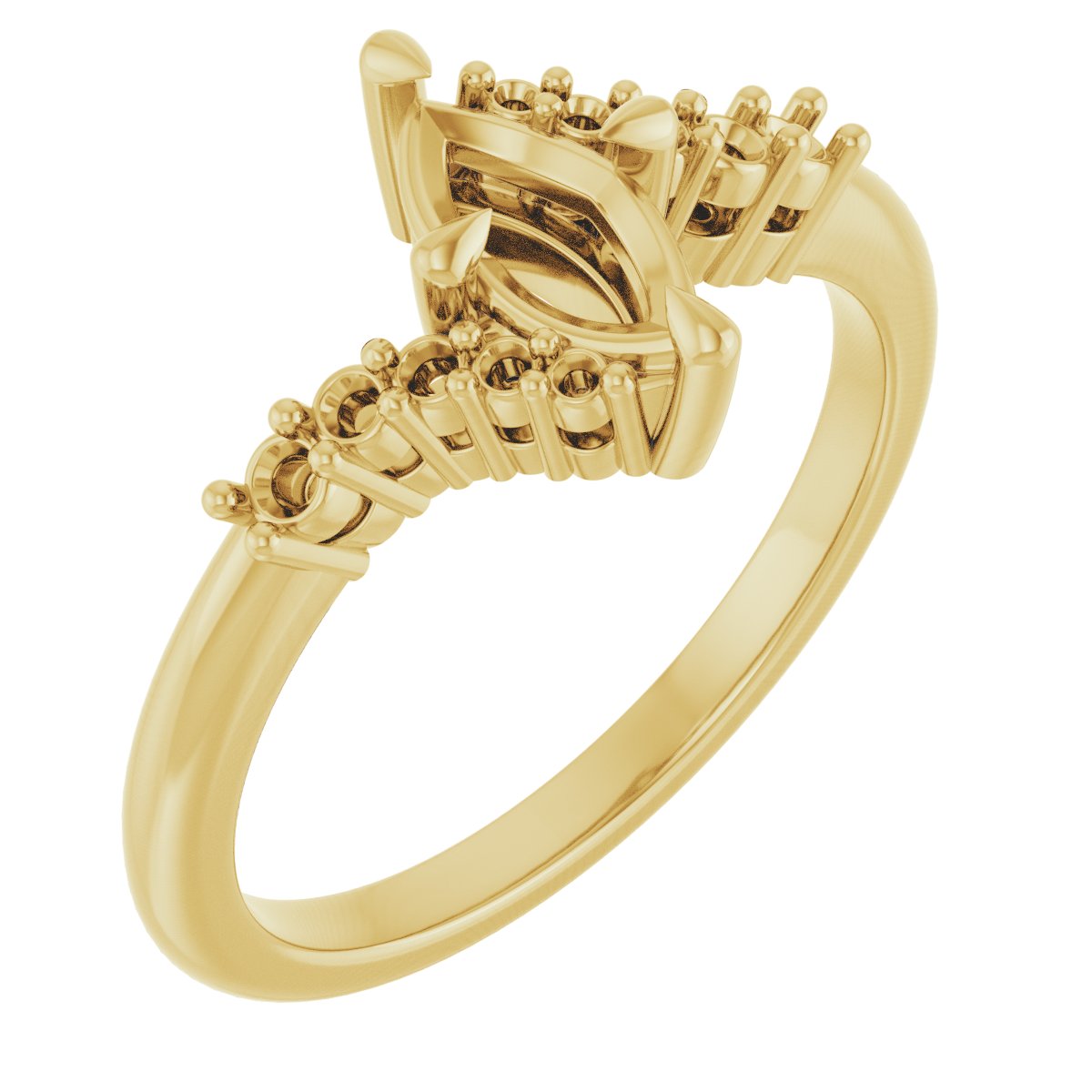 Claw-Prong Accented Engagement Ring