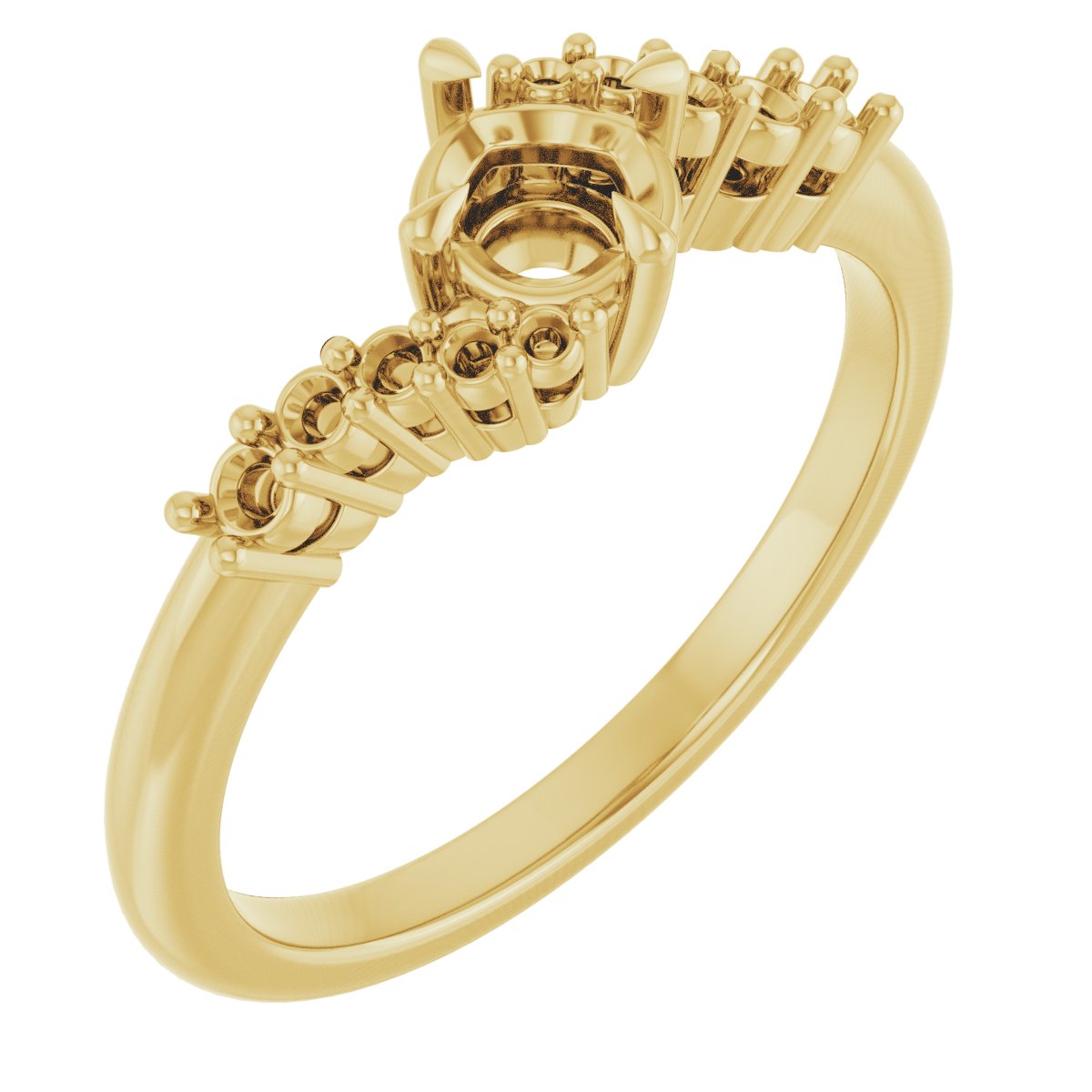 Claw-Prong Accented Engagement Ring