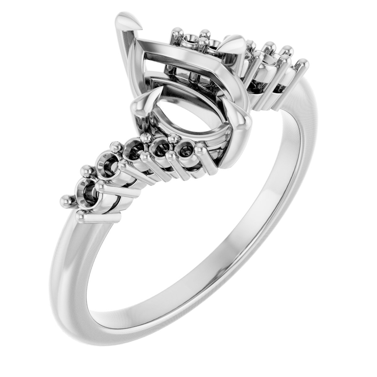 Claw-Prong Accented Engagement Ring