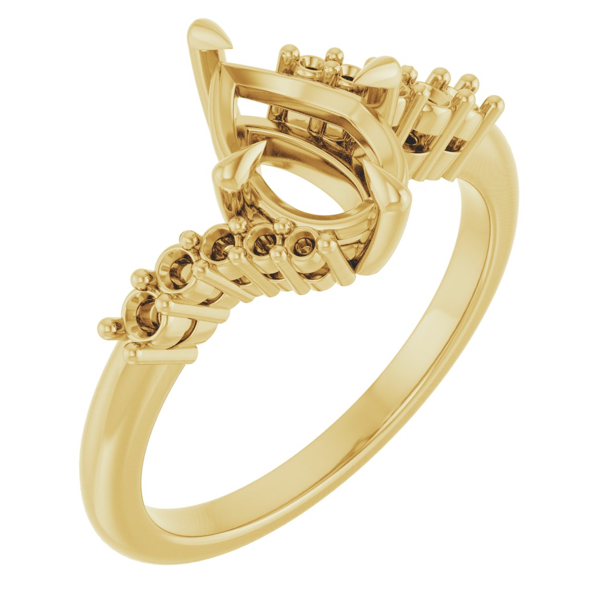 Claw-Prong Accented Engagement Ring