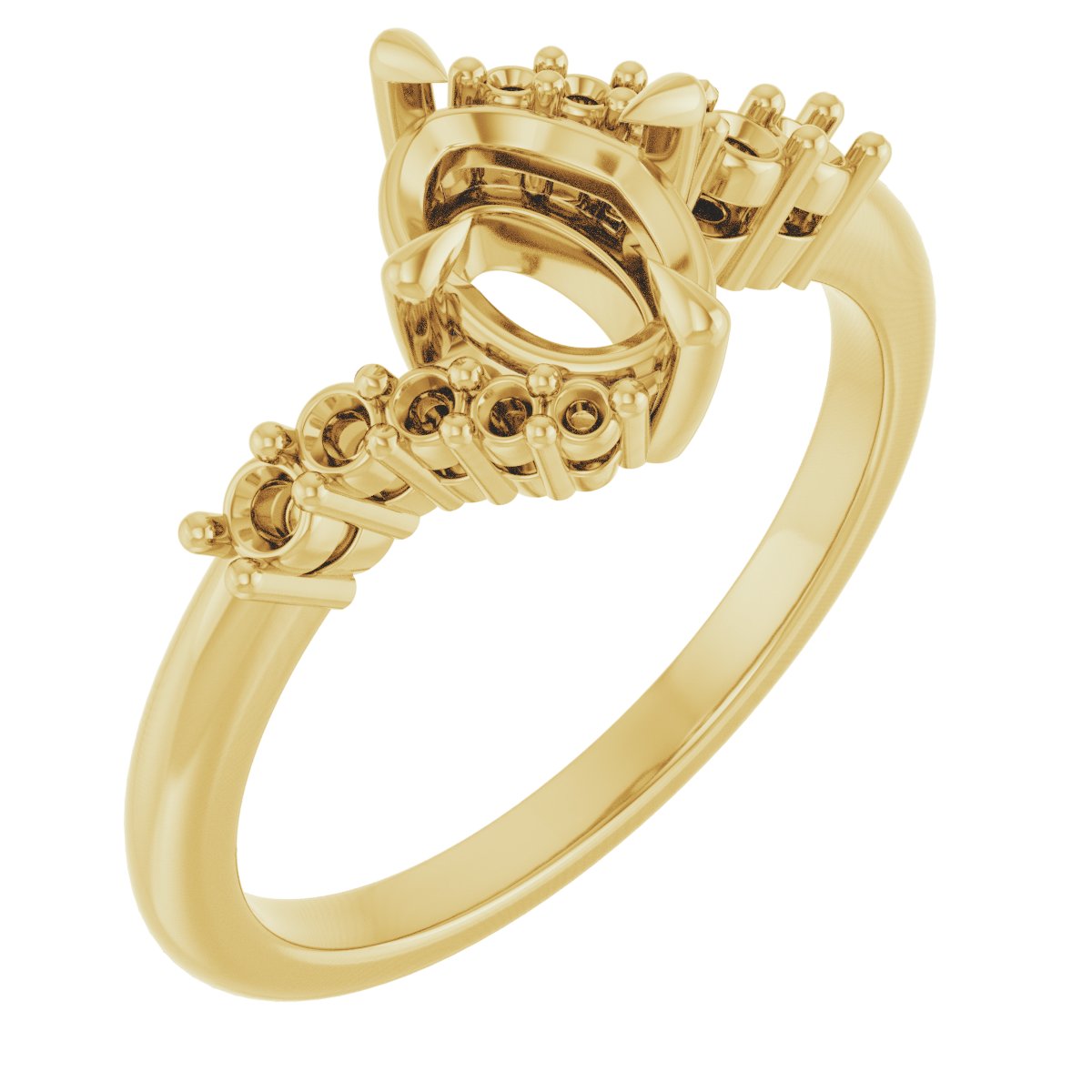 Claw-Prong Accented Engagement Ring