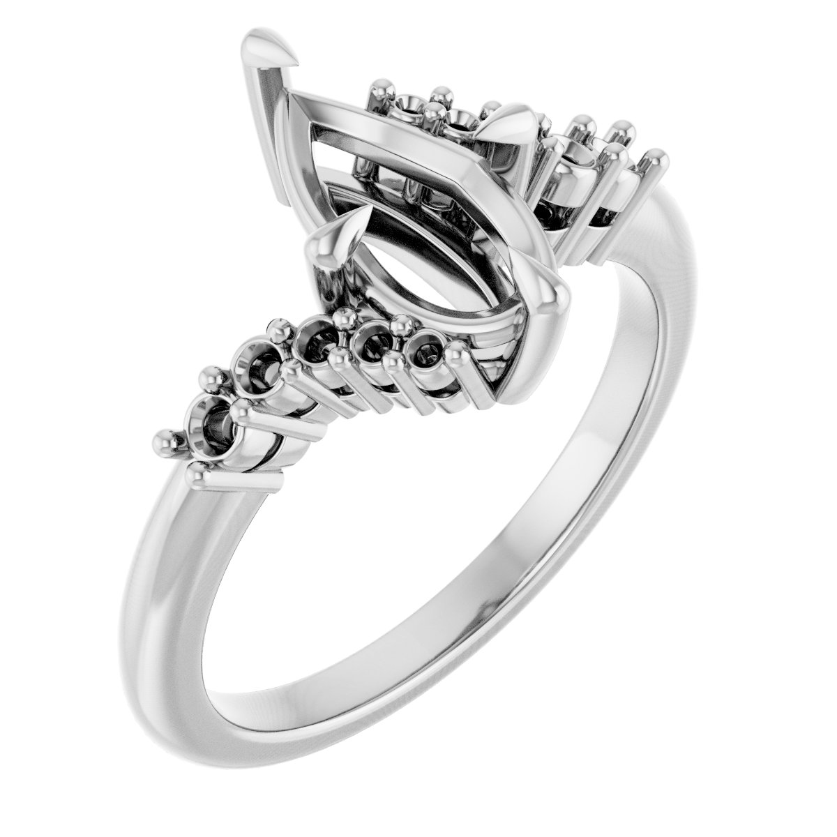 Claw-Prong Accented Engagement Ring