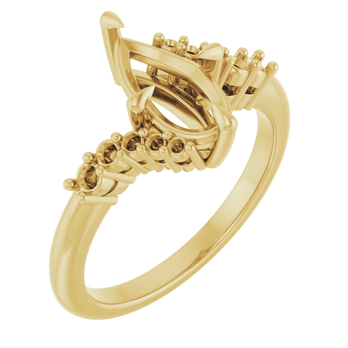 Claw-Prong Accented Engagement Ring