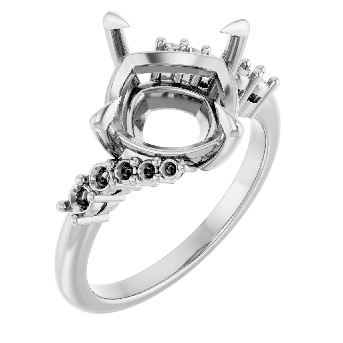 Claw-Prong Accented Engagement Ring