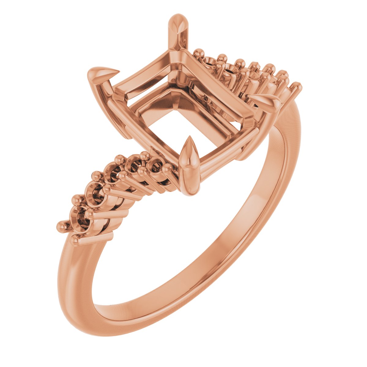 Claw-Prong Accented Engagement Ring