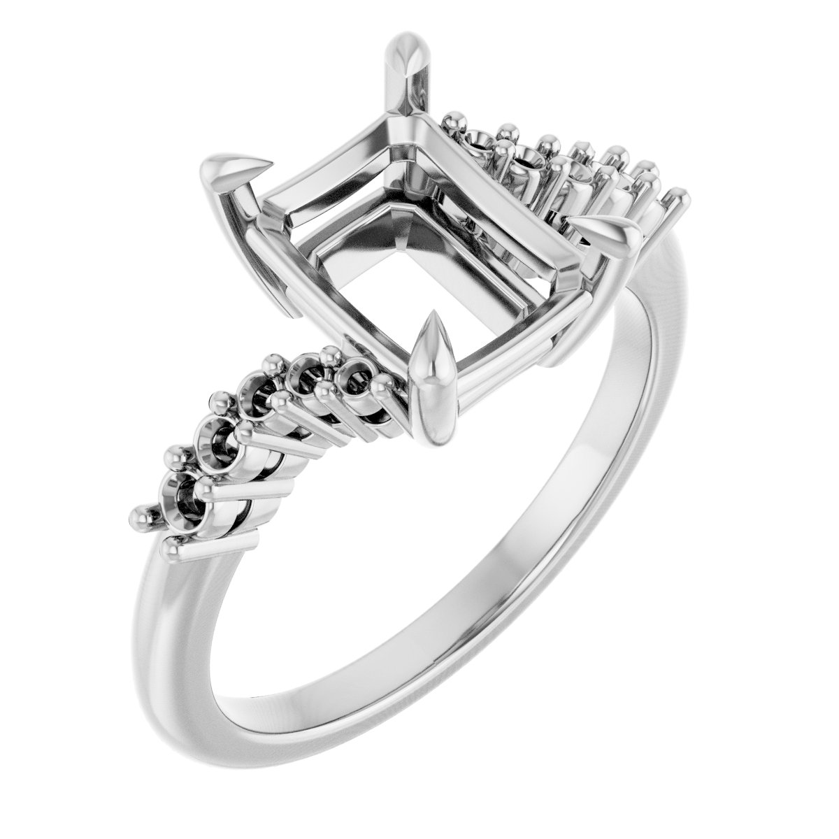 Claw-Prong Accented Engagement Ring