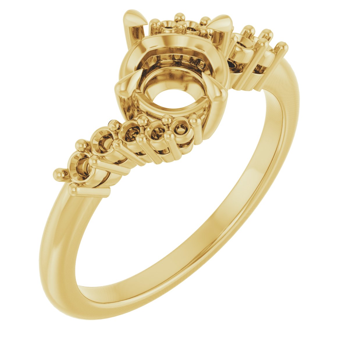 Claw-Prong Accented Engagement Ring