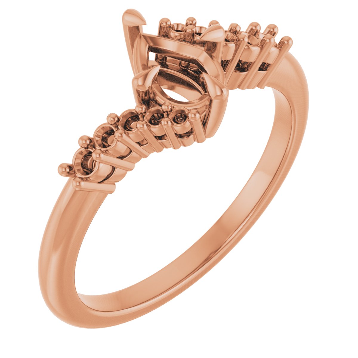 Claw-Prong Accented Engagement Ring