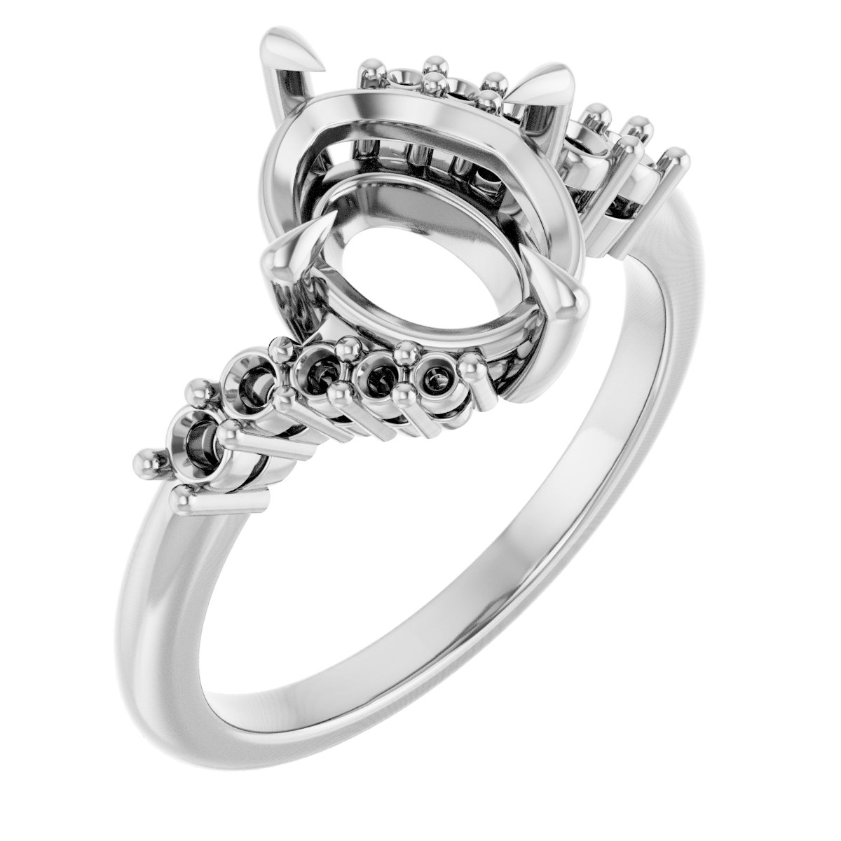 Claw-Prong Accented Engagement Ring