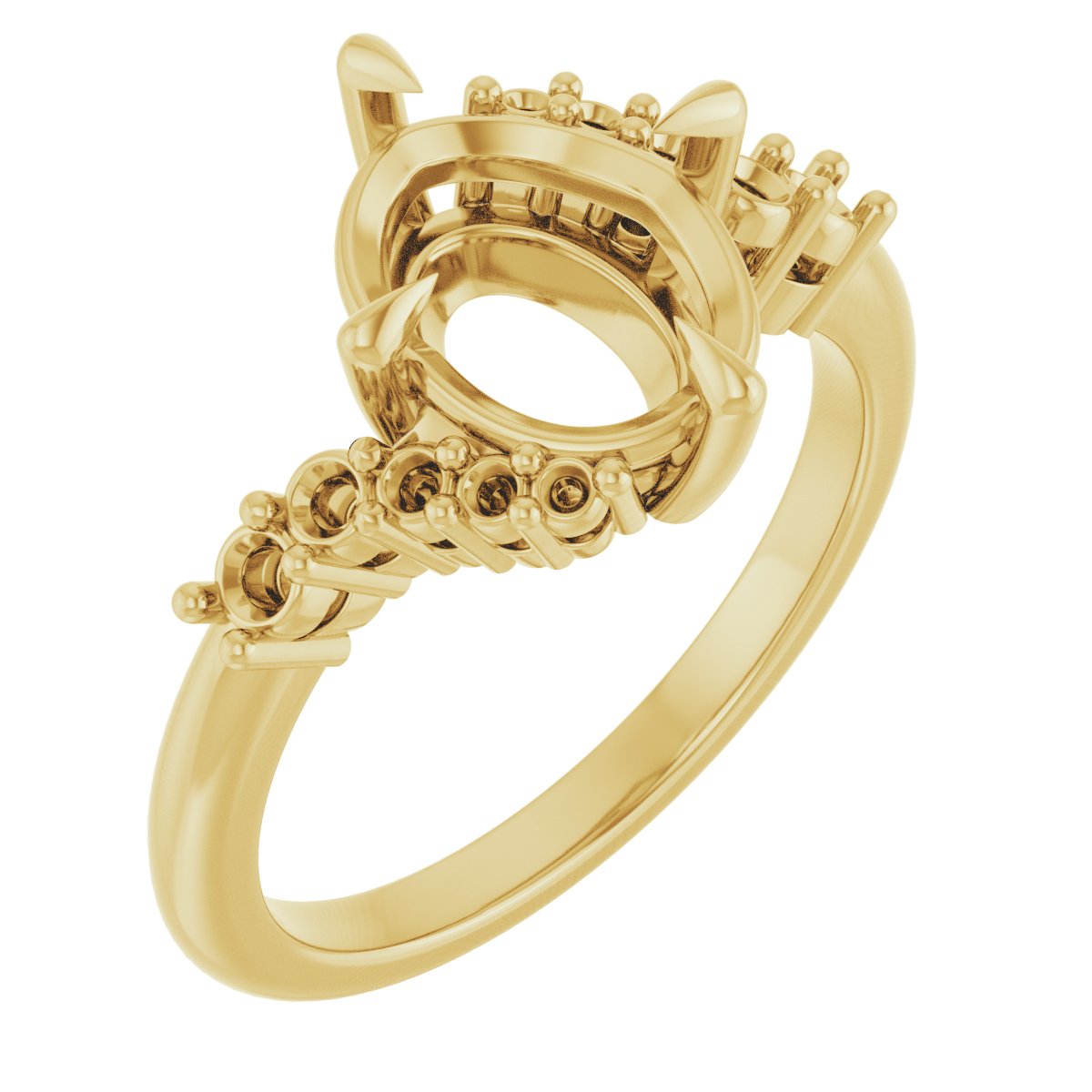 Claw-Prong Accented Engagement Ring