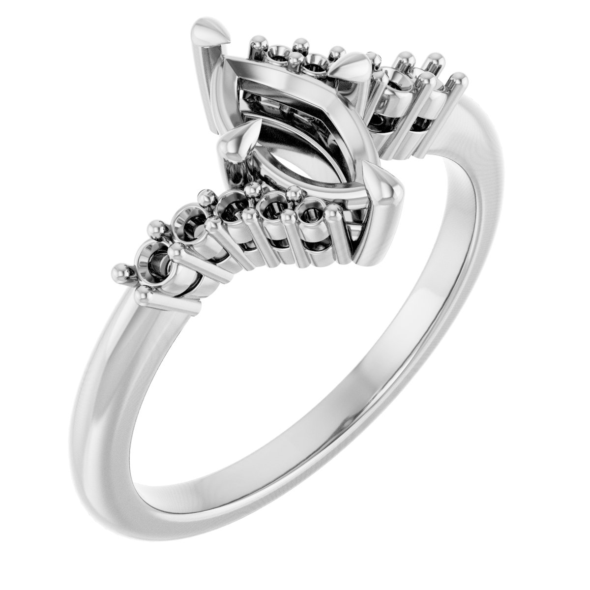 Claw-Prong Accented Engagement Ring