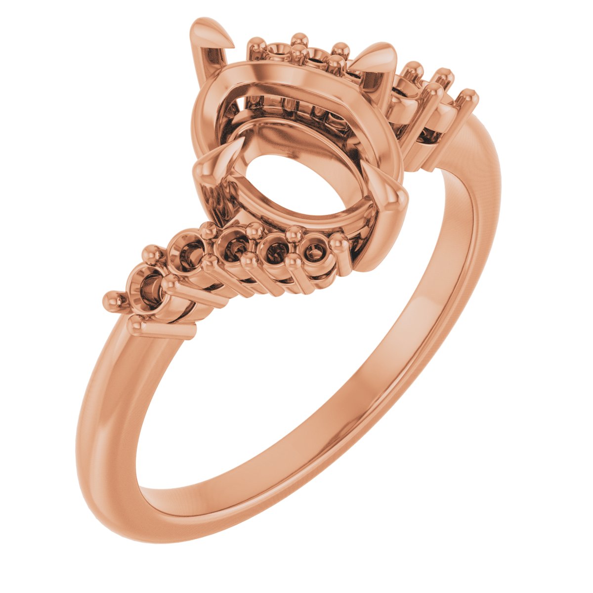 Claw-Prong Accented Engagement Ring