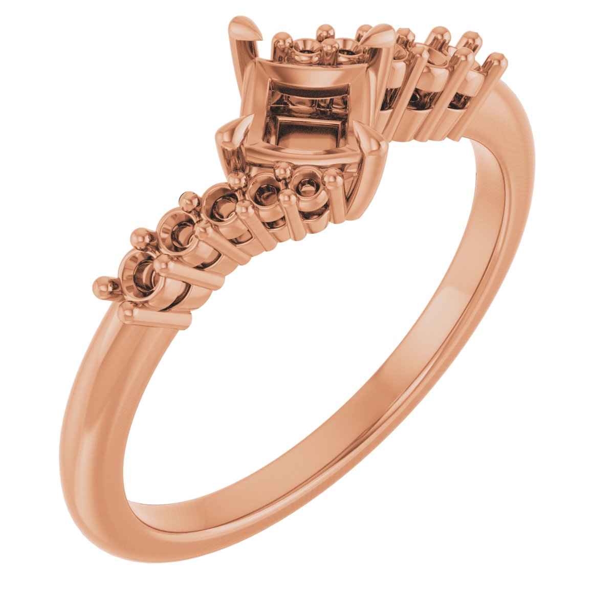 Claw-Prong Accented Engagement Ring