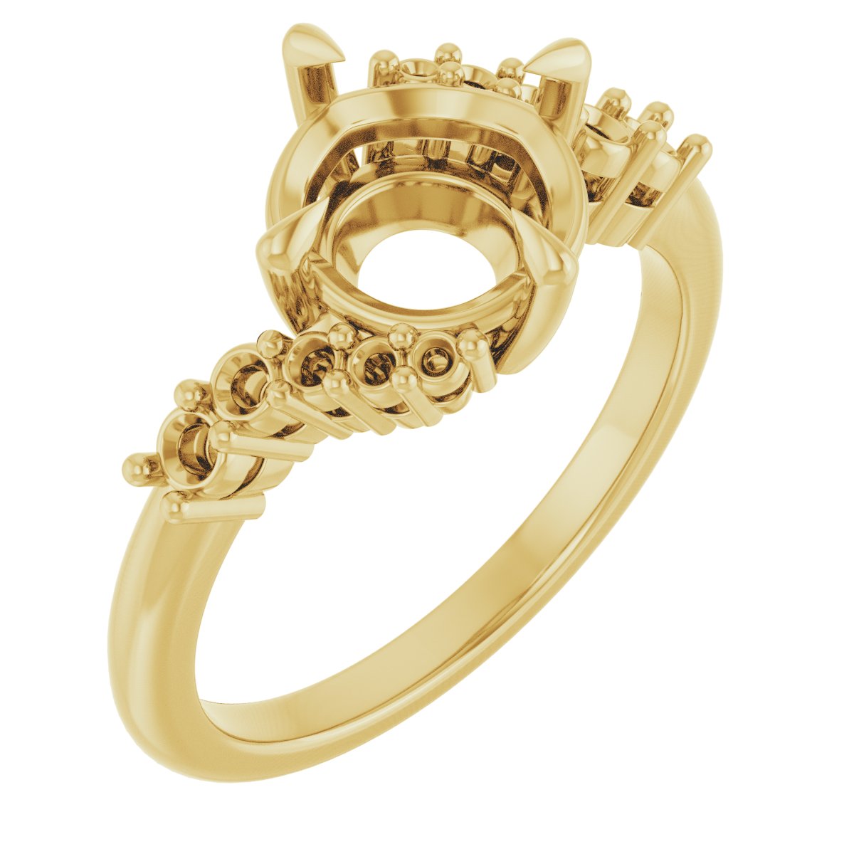 Claw-Prong Accented Engagement Ring