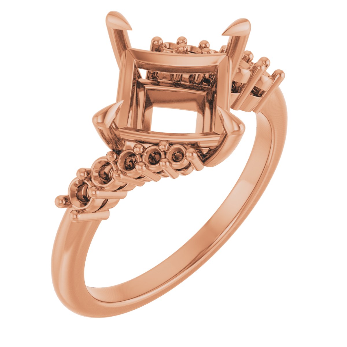 Claw-Prong Accented Engagement Ring