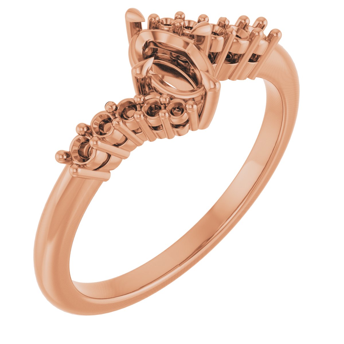 Claw-Prong Accented Engagement Ring