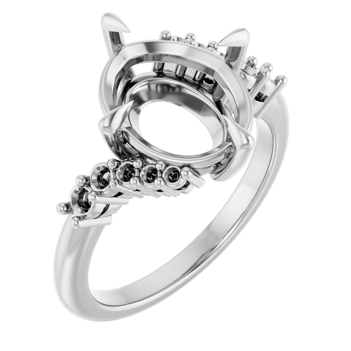 Claw-Prong Accented Engagement Ring