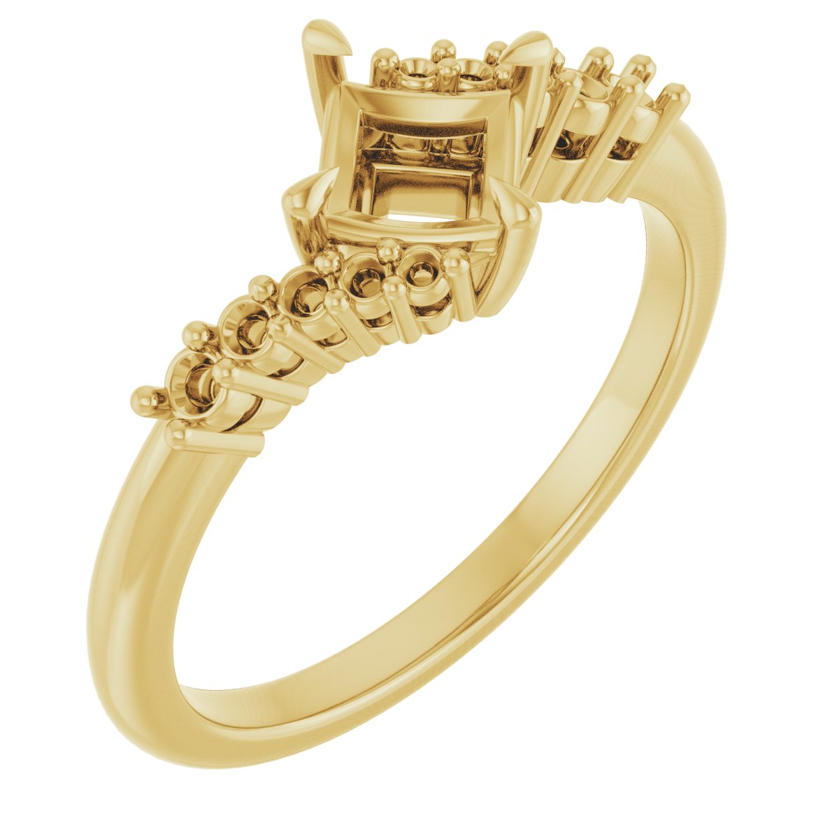 Claw-Prong Accented Engagement Ring