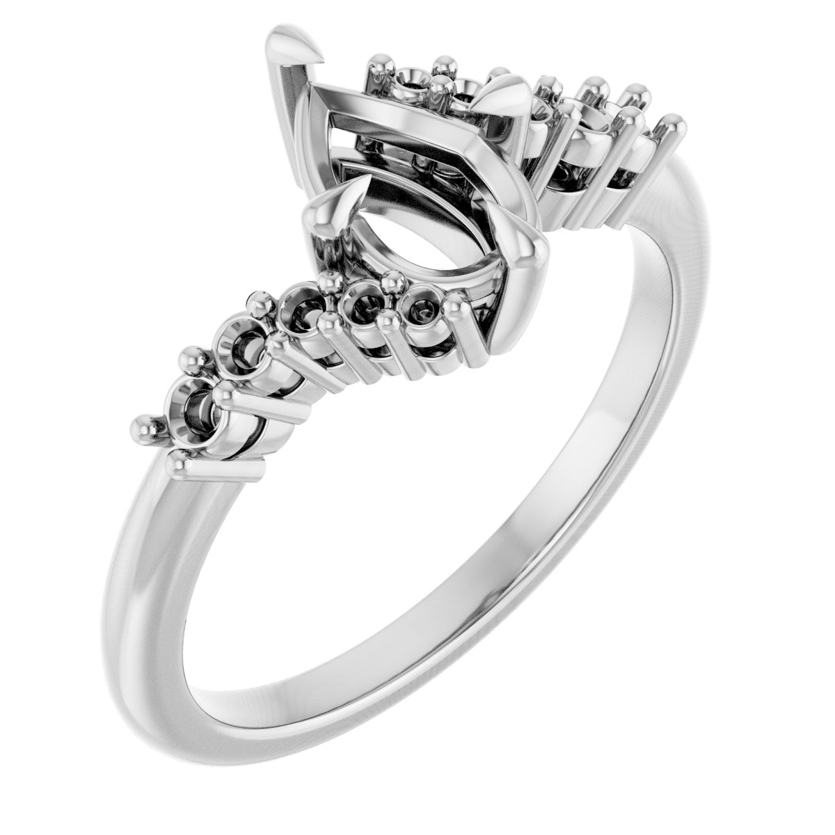 Claw-Prong Accented Engagement Ring