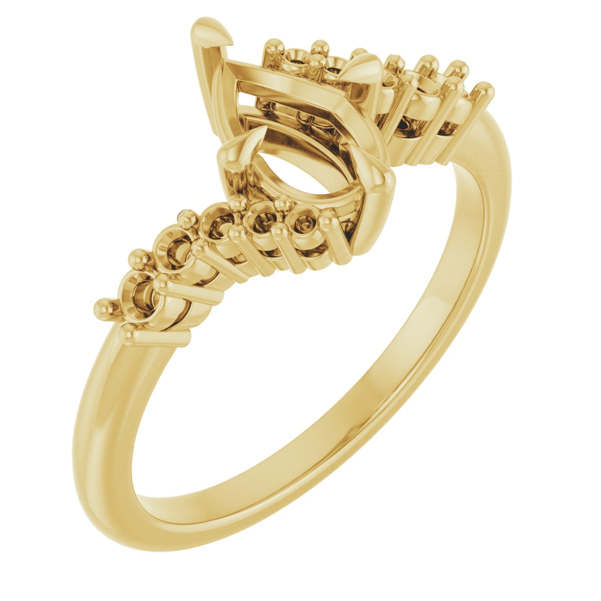 Claw-Prong Accented Engagement Ring