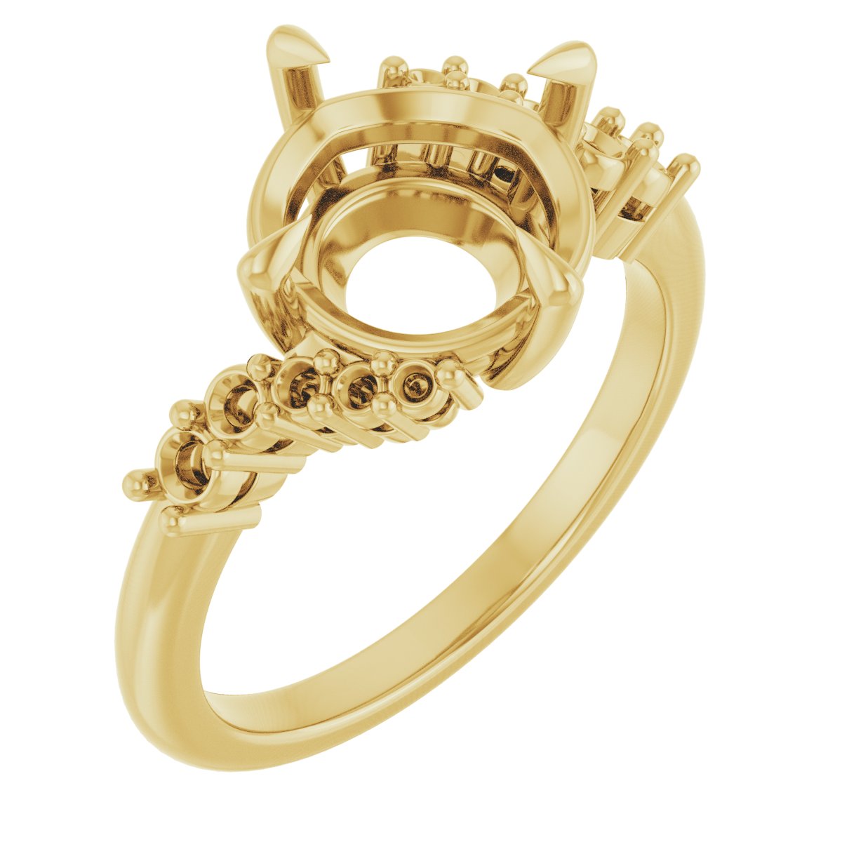 Claw-Prong Accented Engagement Ring